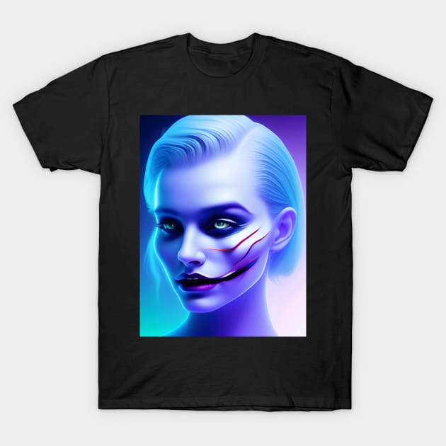 Sad Girl with Joker's Smile T-Shirt by animegirlnft